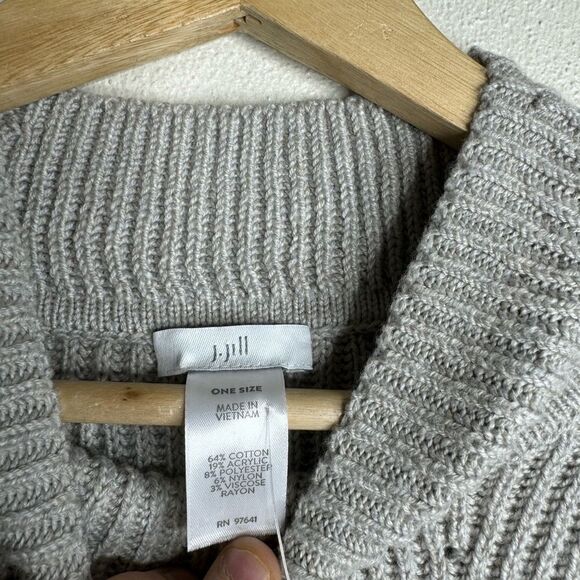 J. Jill one size cotton pullover sweater gray NWT - Picture 5 of 7